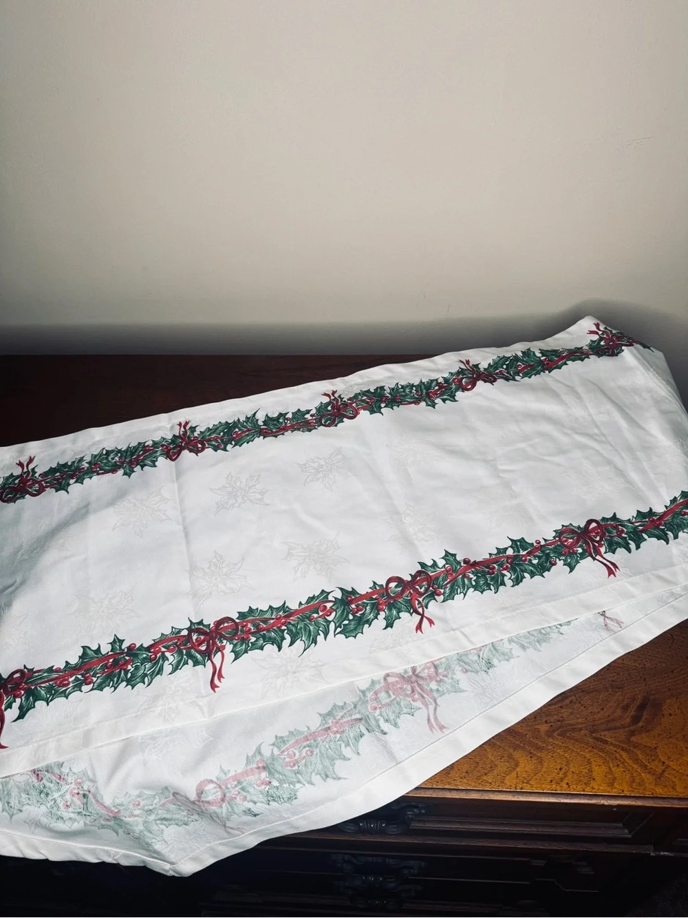 White Holly  Holiday Table Runner